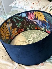 Large Navy Velvet Lampshade